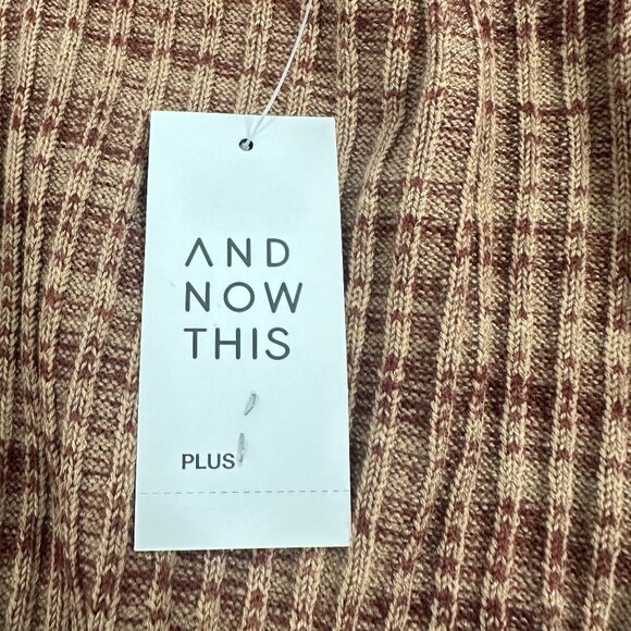 NEW! And Now This Knit Top Plus 4X Chocolate/Almond Stretchy Acrylic & Poly $34 - Picture 3 of 13